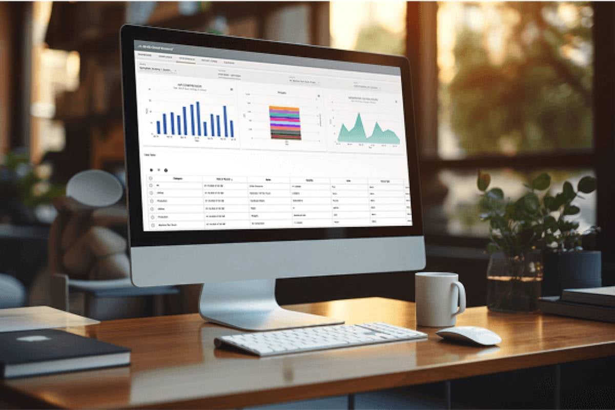 ESG dashboard on a computer monitor screen